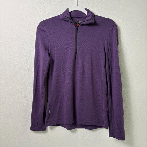 Icebreaker Merino Bodyfit 260 Pullover 1/4 Zip Women S Purple Base Layer Outdoor - Picture 1 of 13